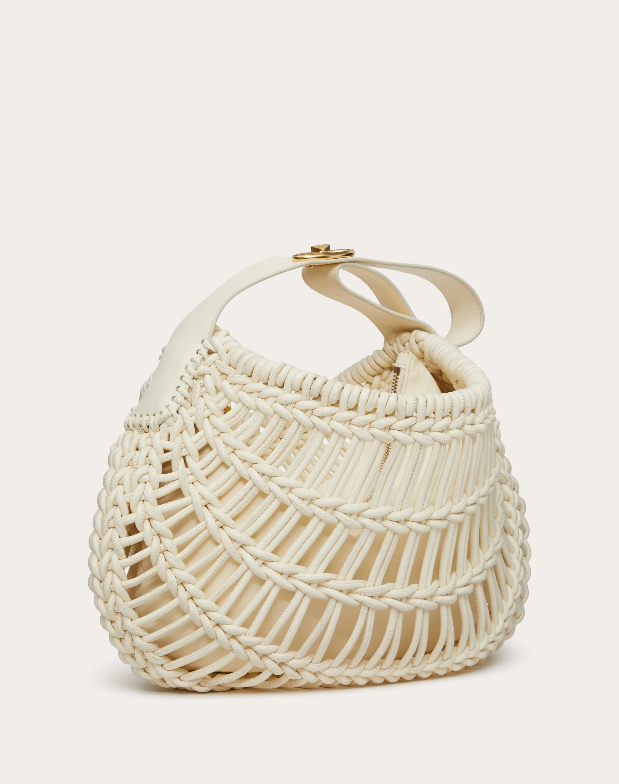 BORSA HOBO VALENTINO GARAVANI ALLKNOTS IN PELLE INTRECCIATA