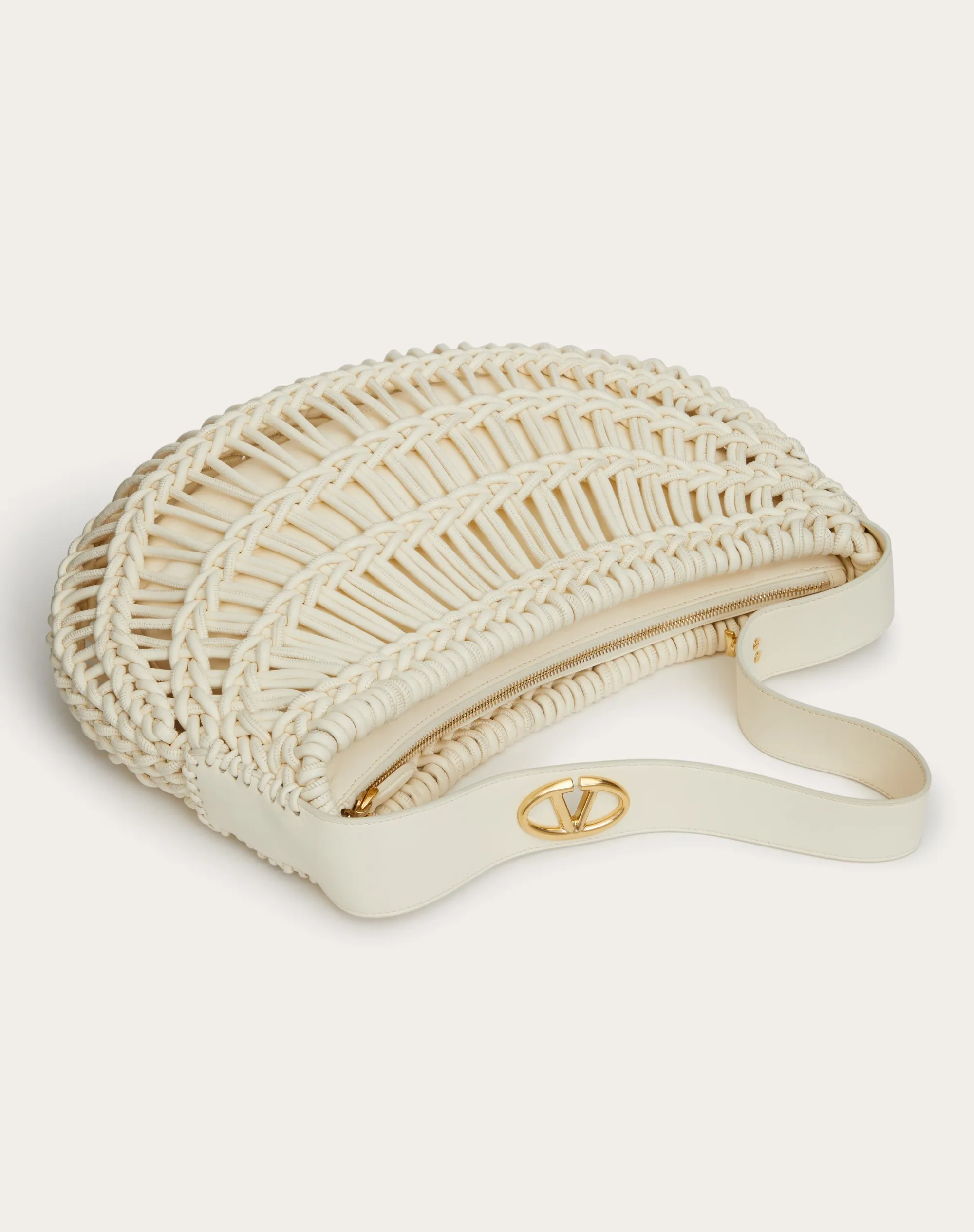 BORSA HOBO VALENTINO GARAVANI ALLKNOTS IN PELLE INTRECCIATA