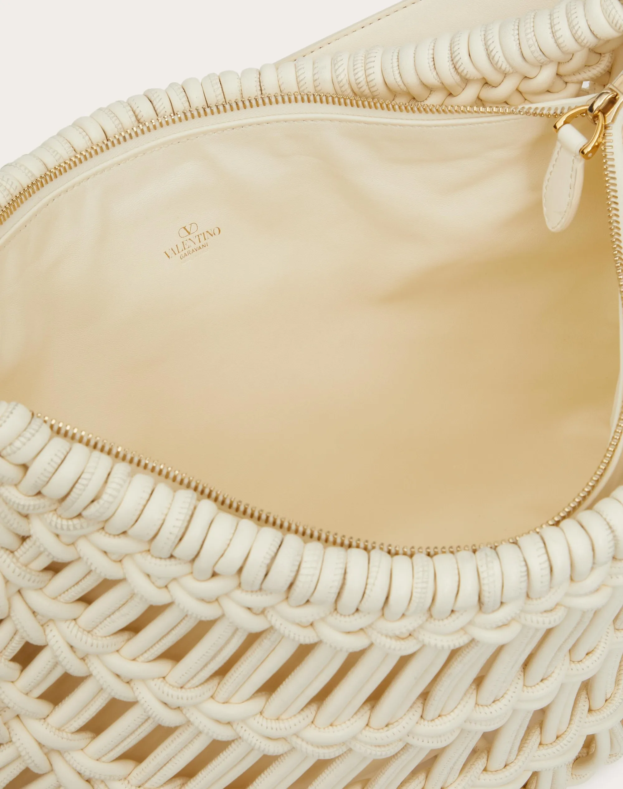 BORSA HOBO VALENTINO GARAVANI ALLKNOTS IN PELLE INTRECCIATA