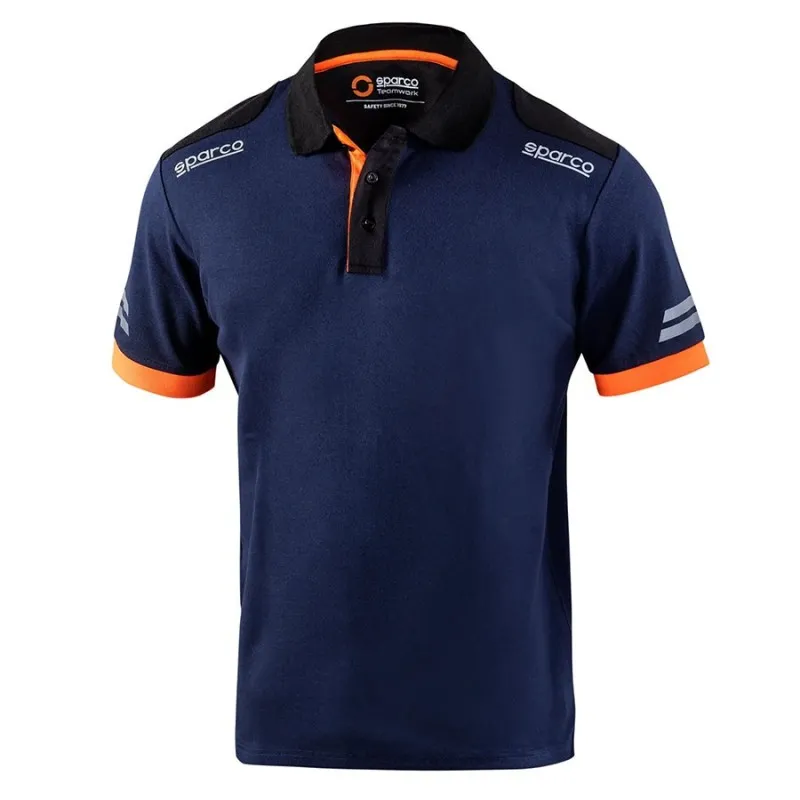 Sparco TOLEDO polo tecnica blu marine/arancio fluo