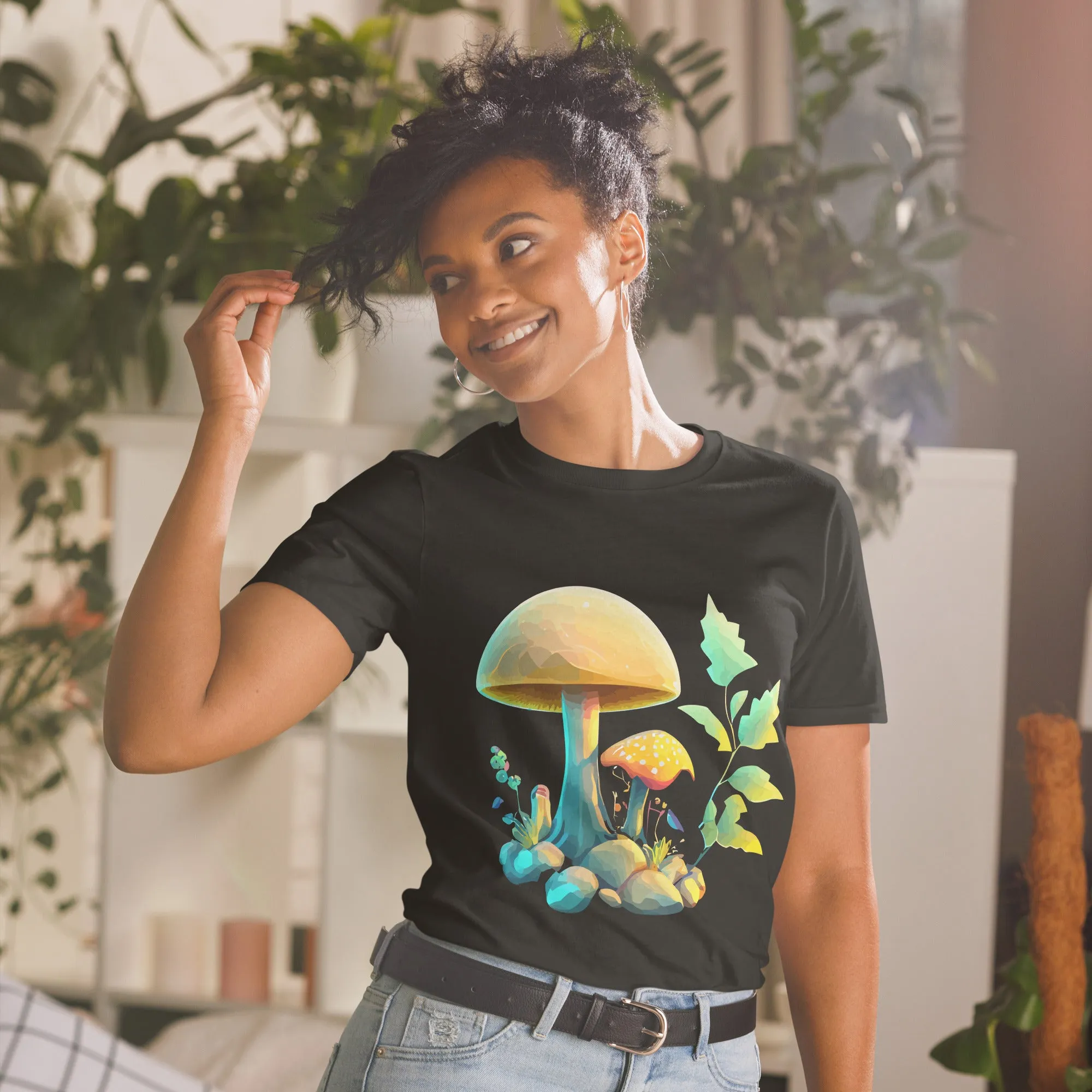 T-shirt unisex con funghi gialli